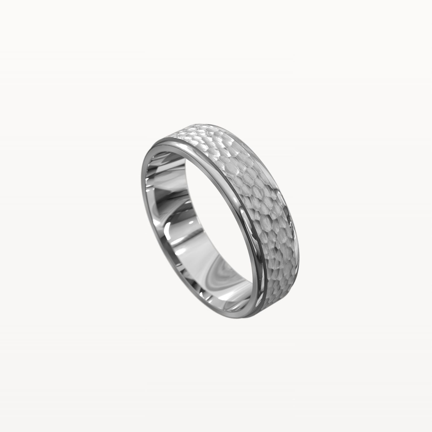 Matte Hammered Polished Edge Band