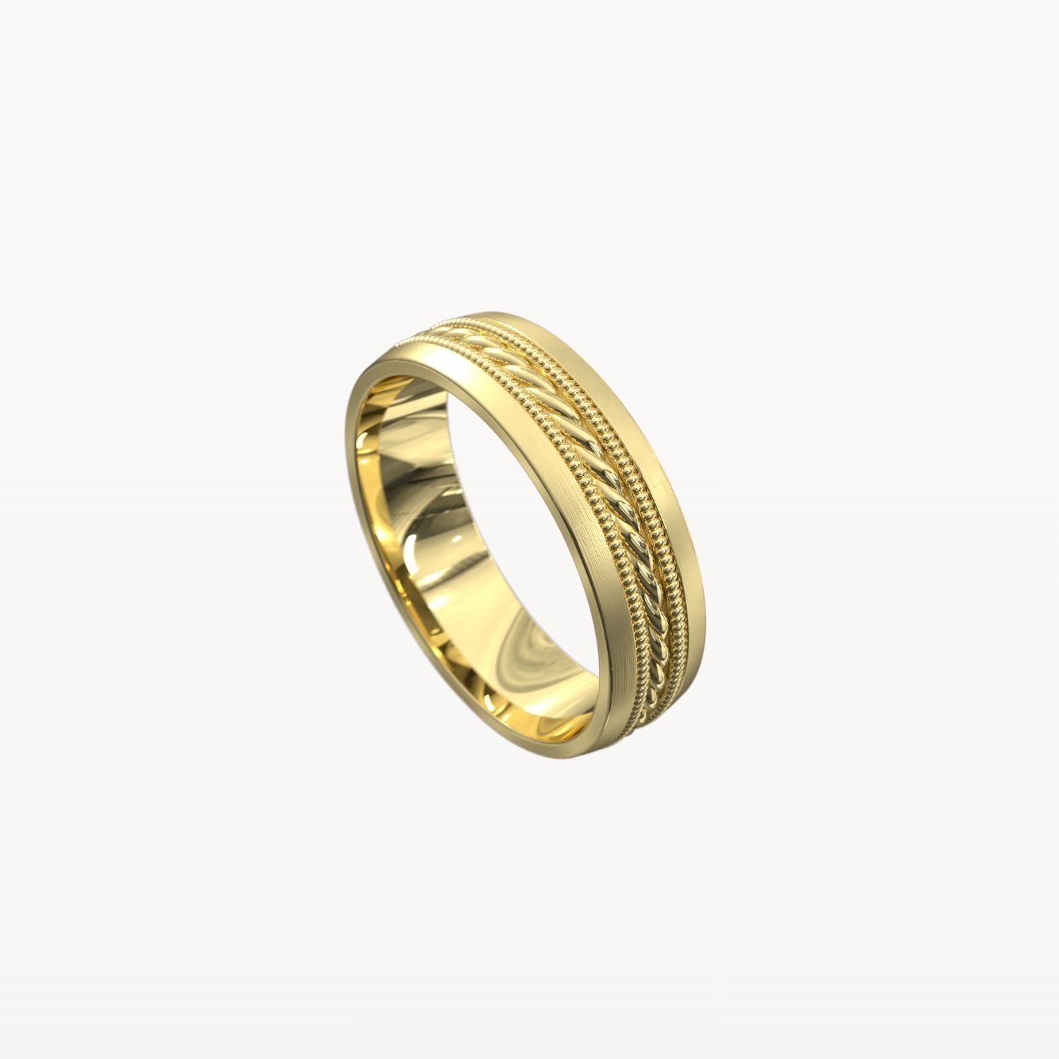 Dual Channel Milgrain Rope Patterned Band