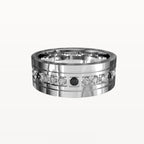 Polished Edge Contrast Diamond Band
