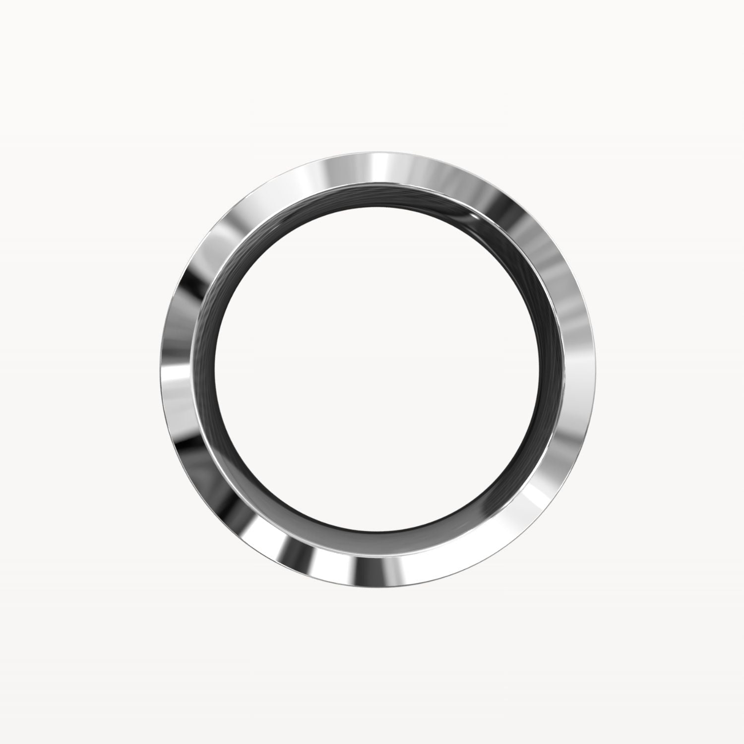 Polished Edge Contrast Diamond Band