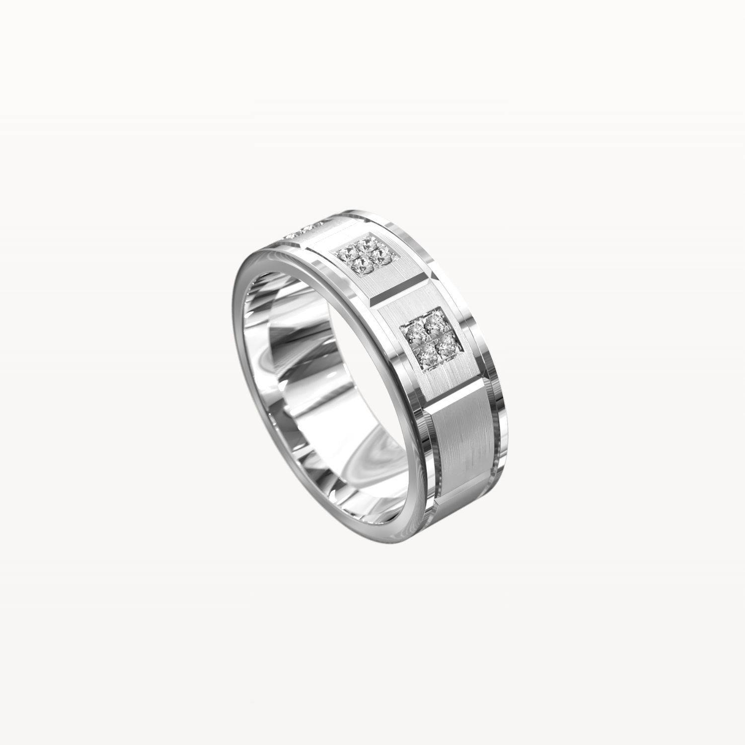 Geometric Square-Set Diamond Band
