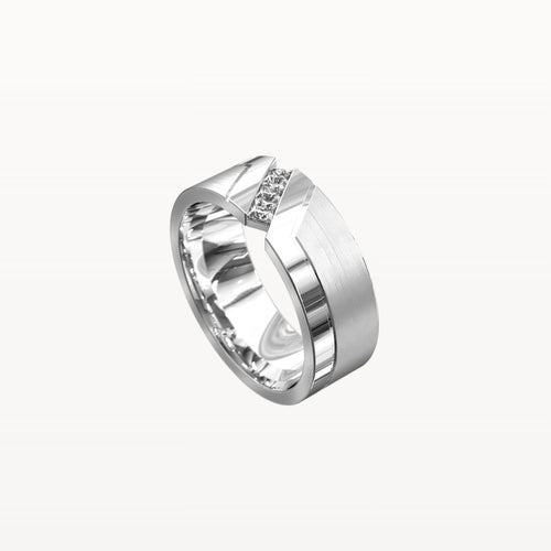 Diagonal Diamond Chanel Ring