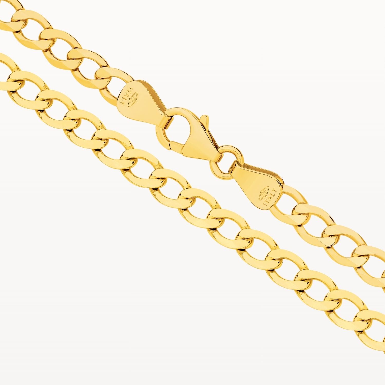 Yellow Gold Diamond Cut Flat Curb