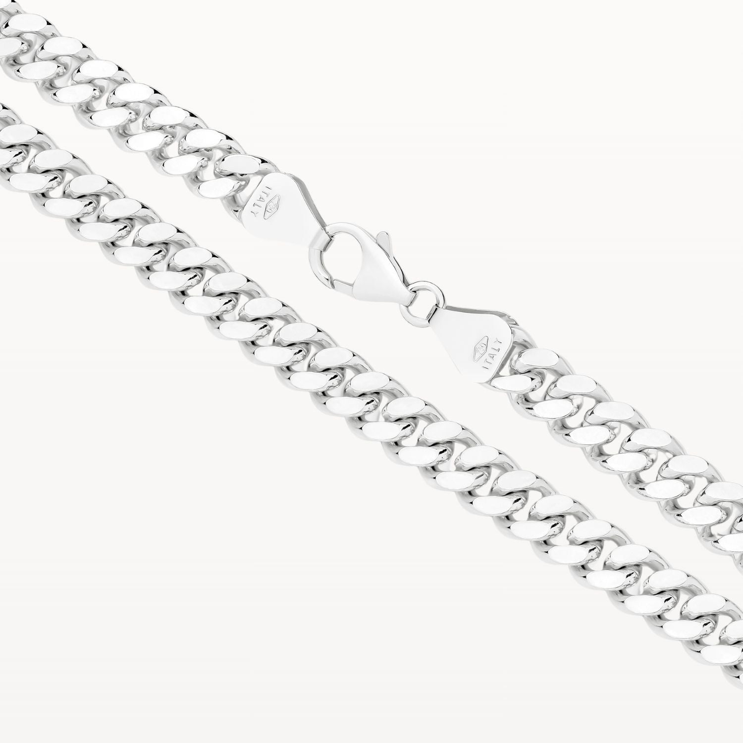 White Gold Diamond Cut Curb Chain