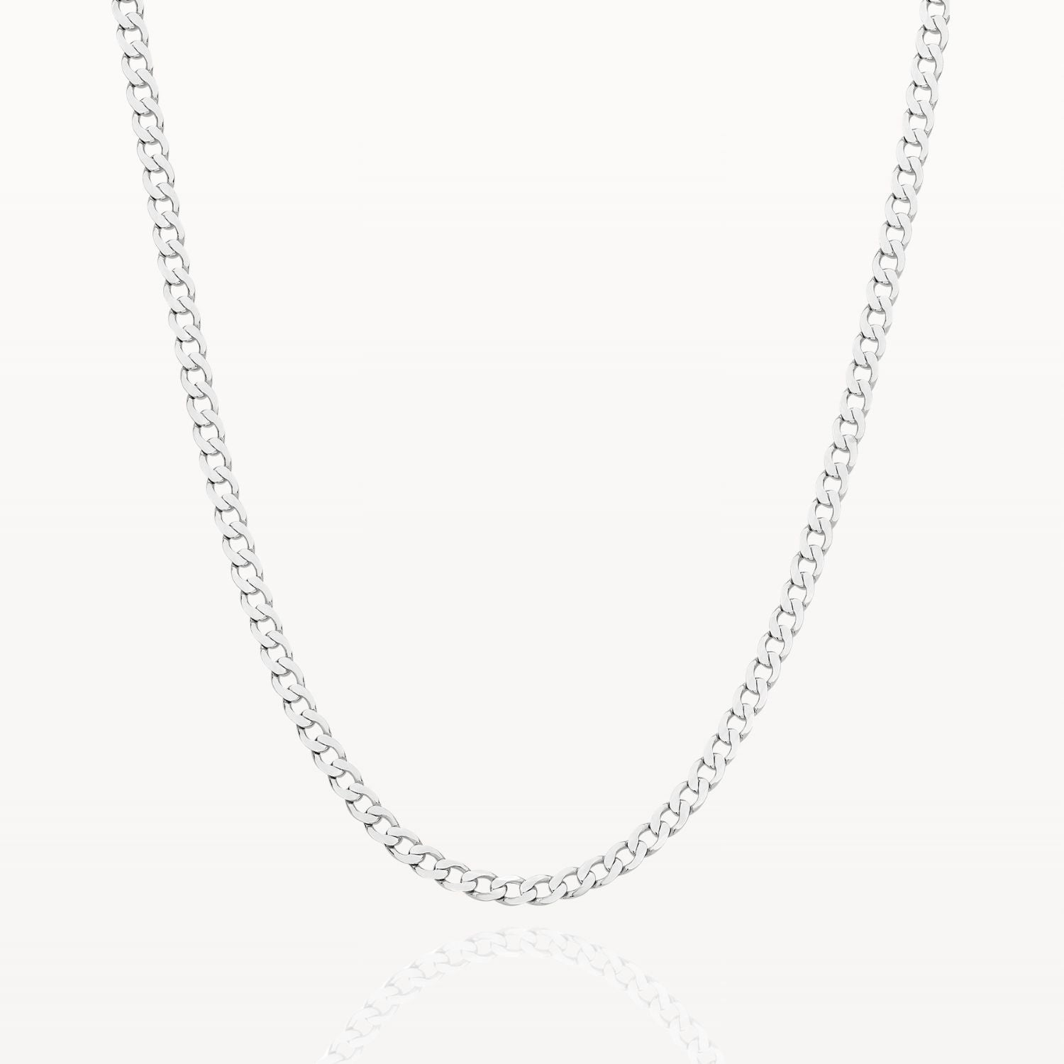 White Gold Diamond Cut Flat Curb