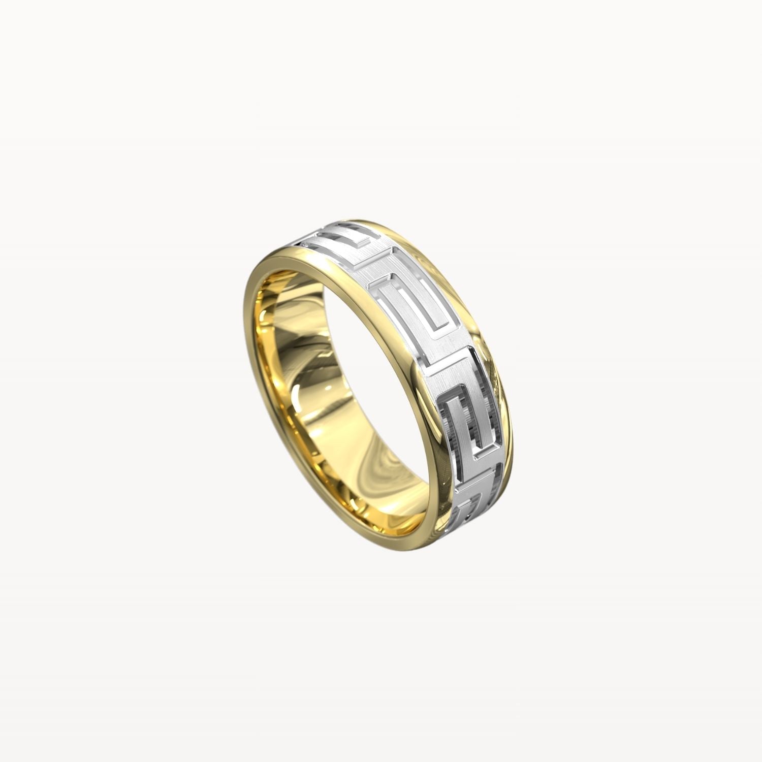 Brushed Greek Key Pattern Band