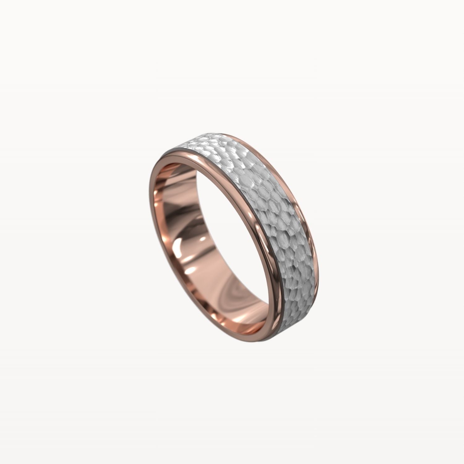 Matte Hammered Polished Edge Band