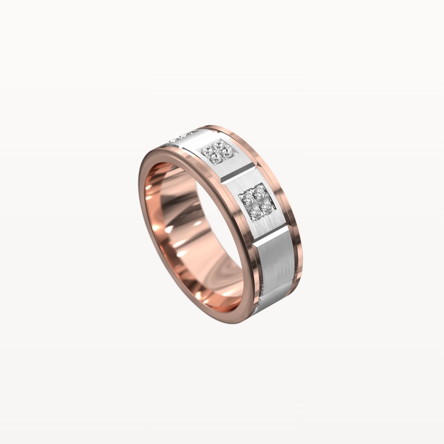Geometric Square-Set Diamond Band