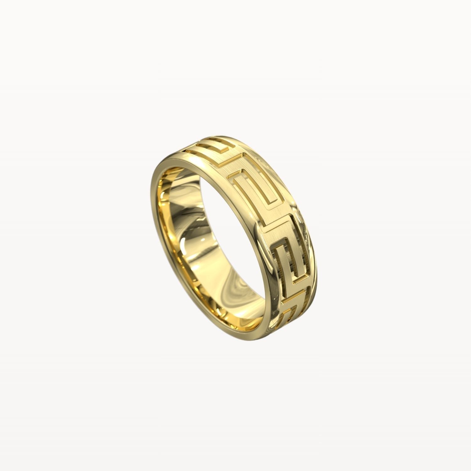 Brushed Greek Key Pattern Band