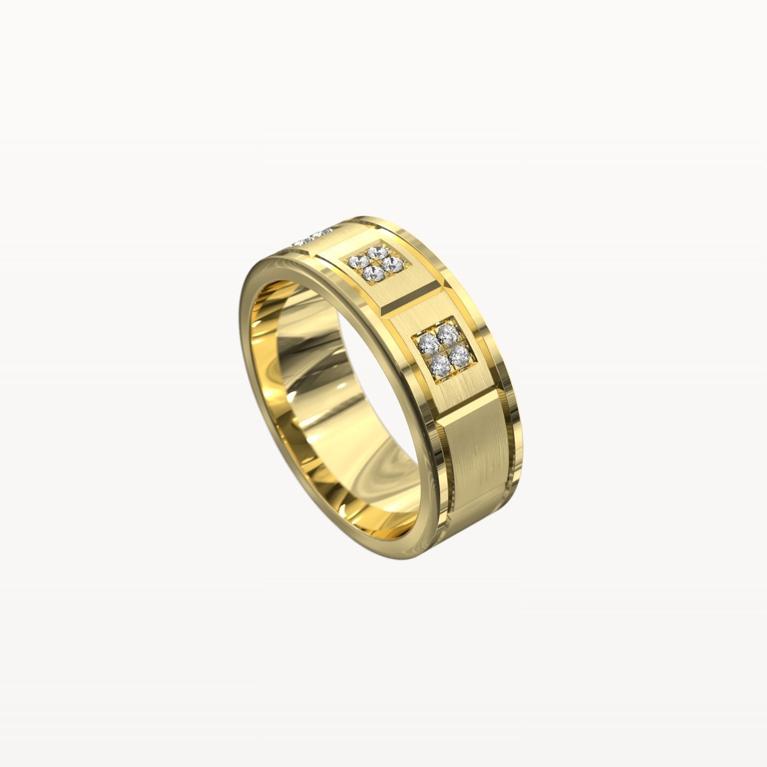 Geometric Square-Set Diamond Band