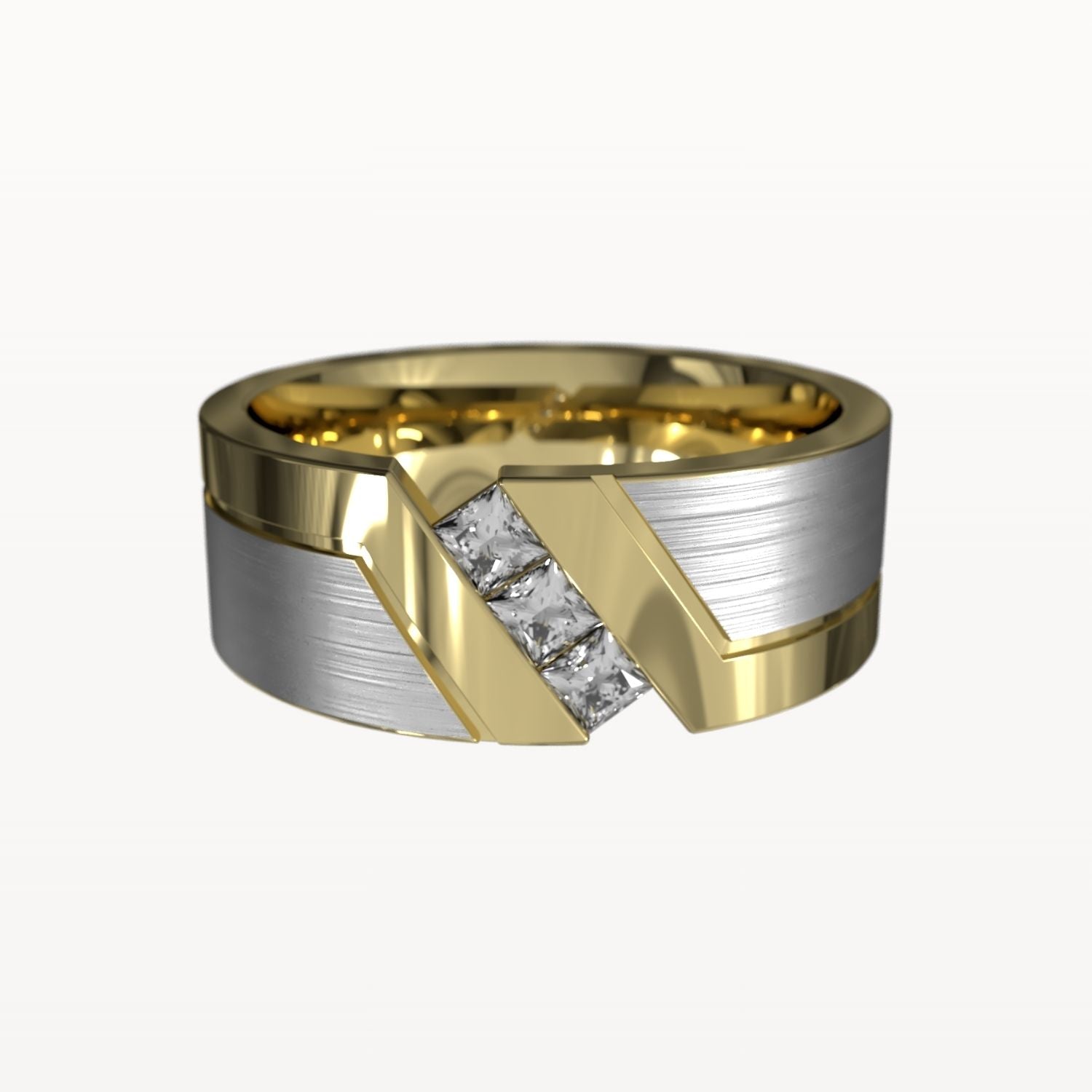 Diagonal Diamond Chanel Ring