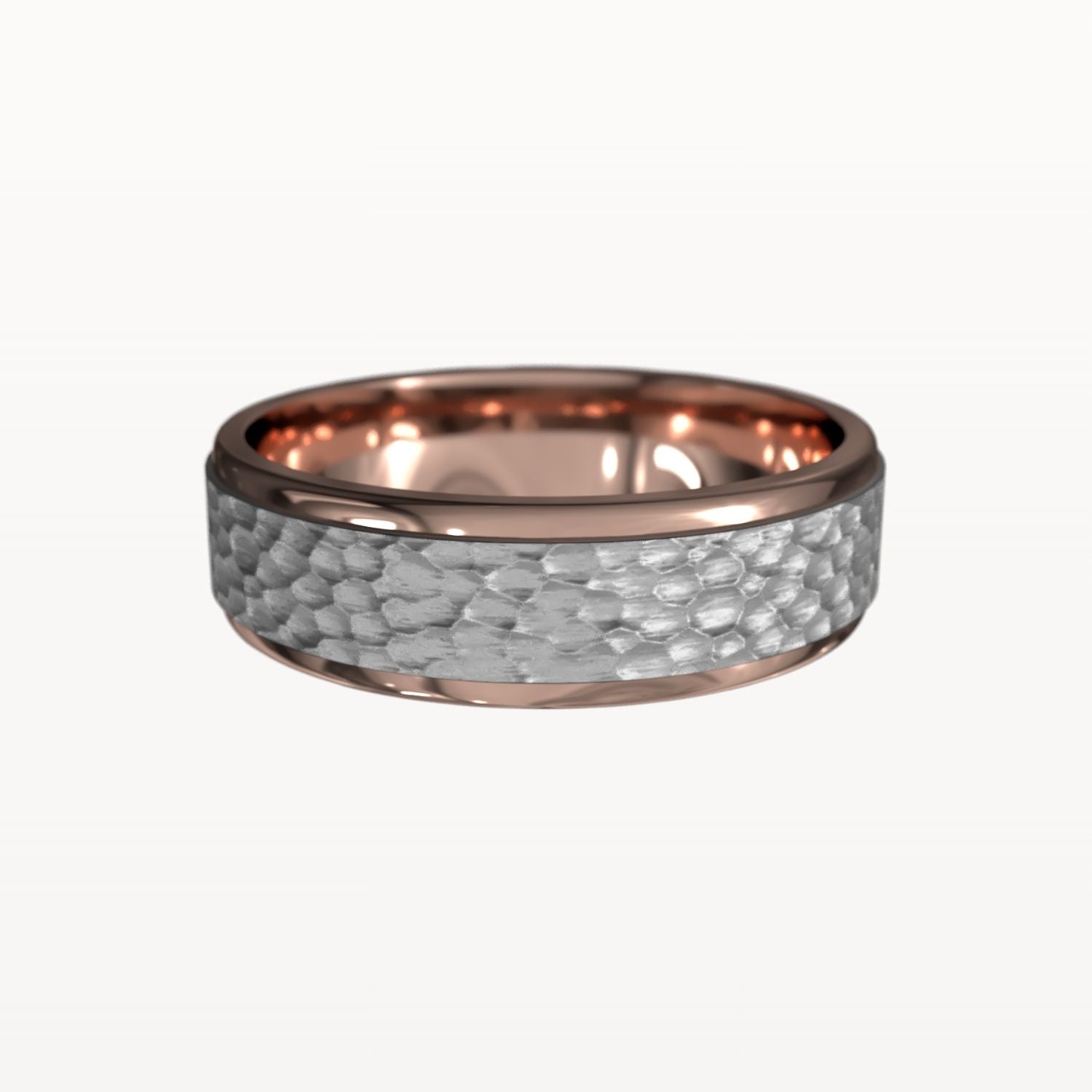 Matte Hammered Polished Edge Band
