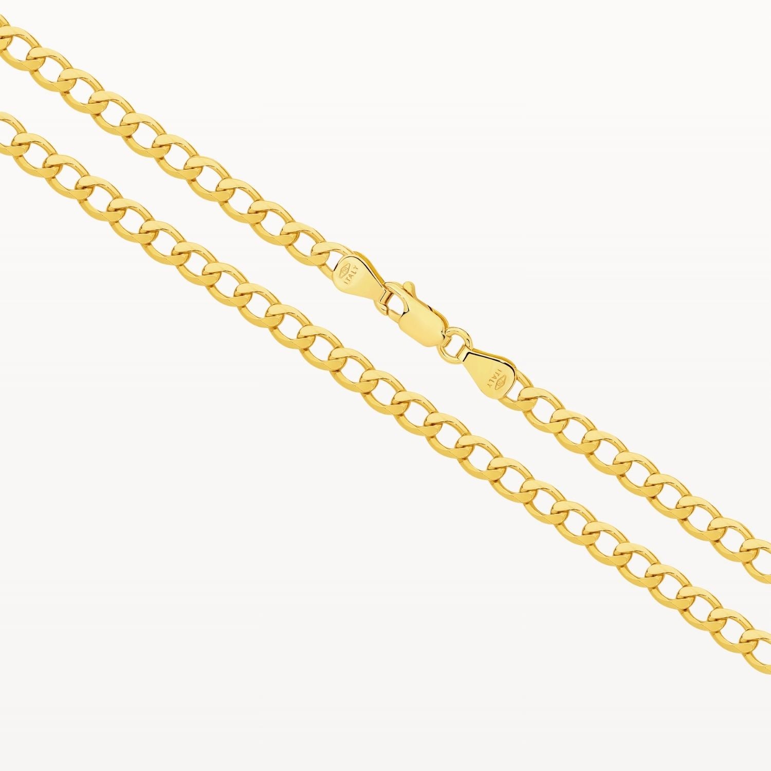 Italian Diamond Cut Flat Curb Chain Bracelet