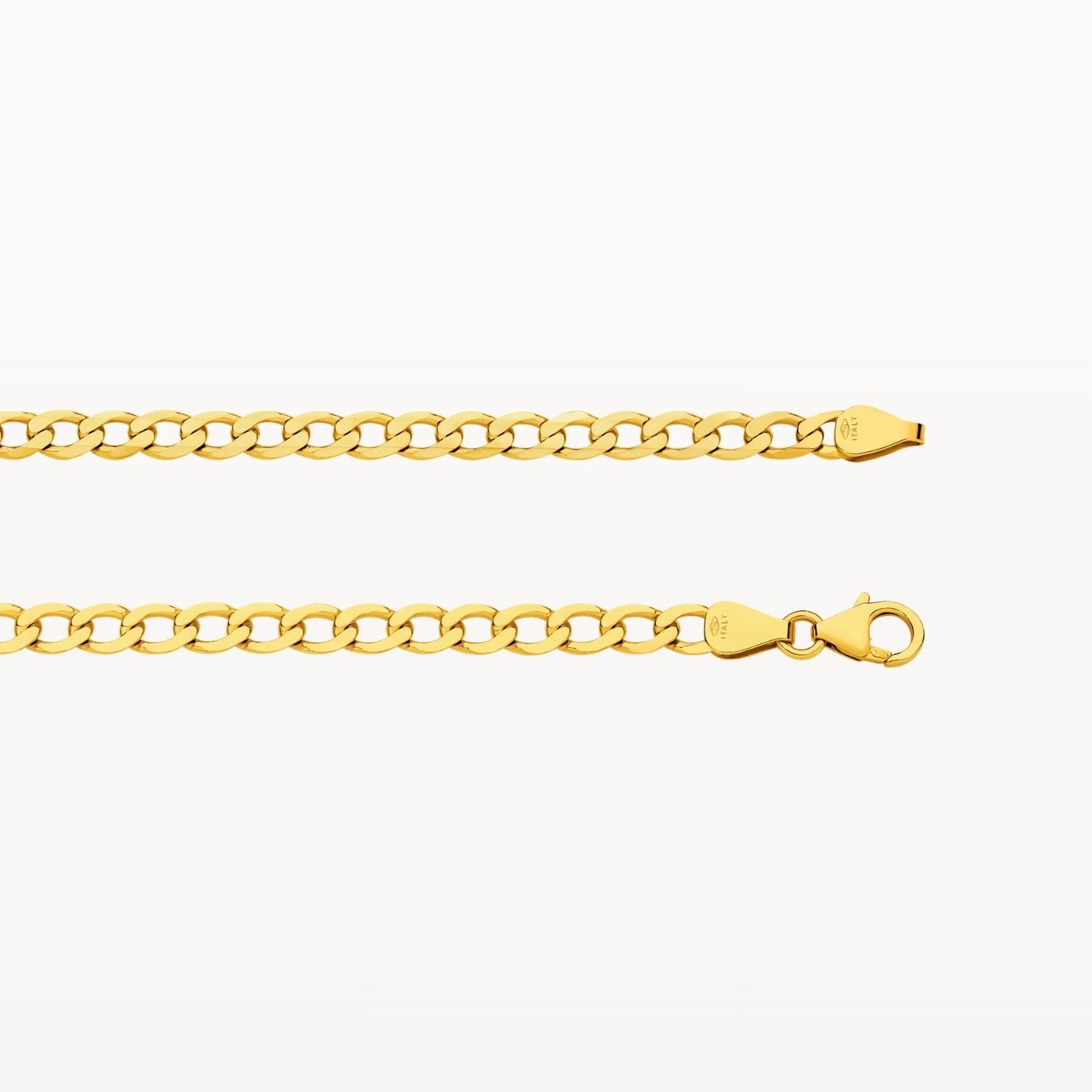 Yellow Gold Diamond Cut Flat Curb