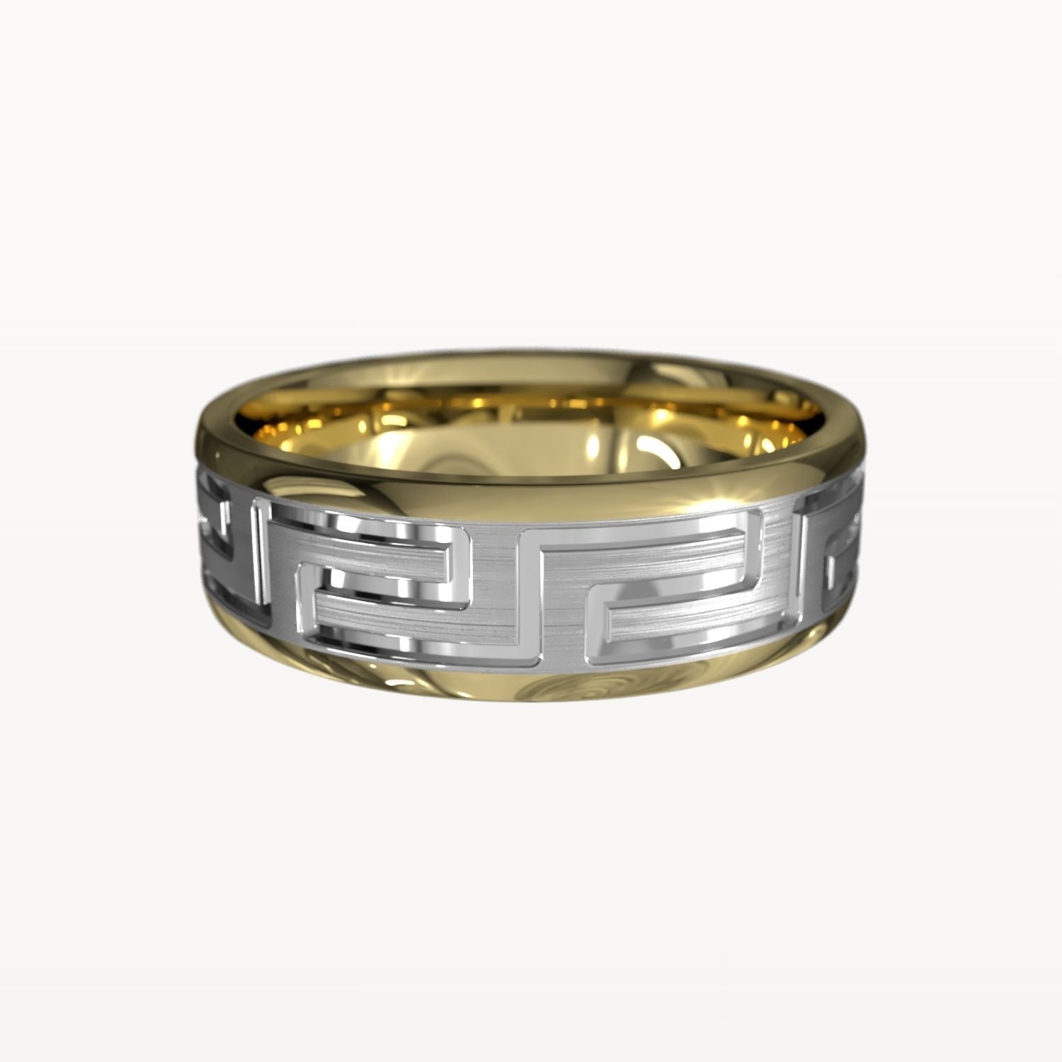 Brushed Greek Key Pattern Band