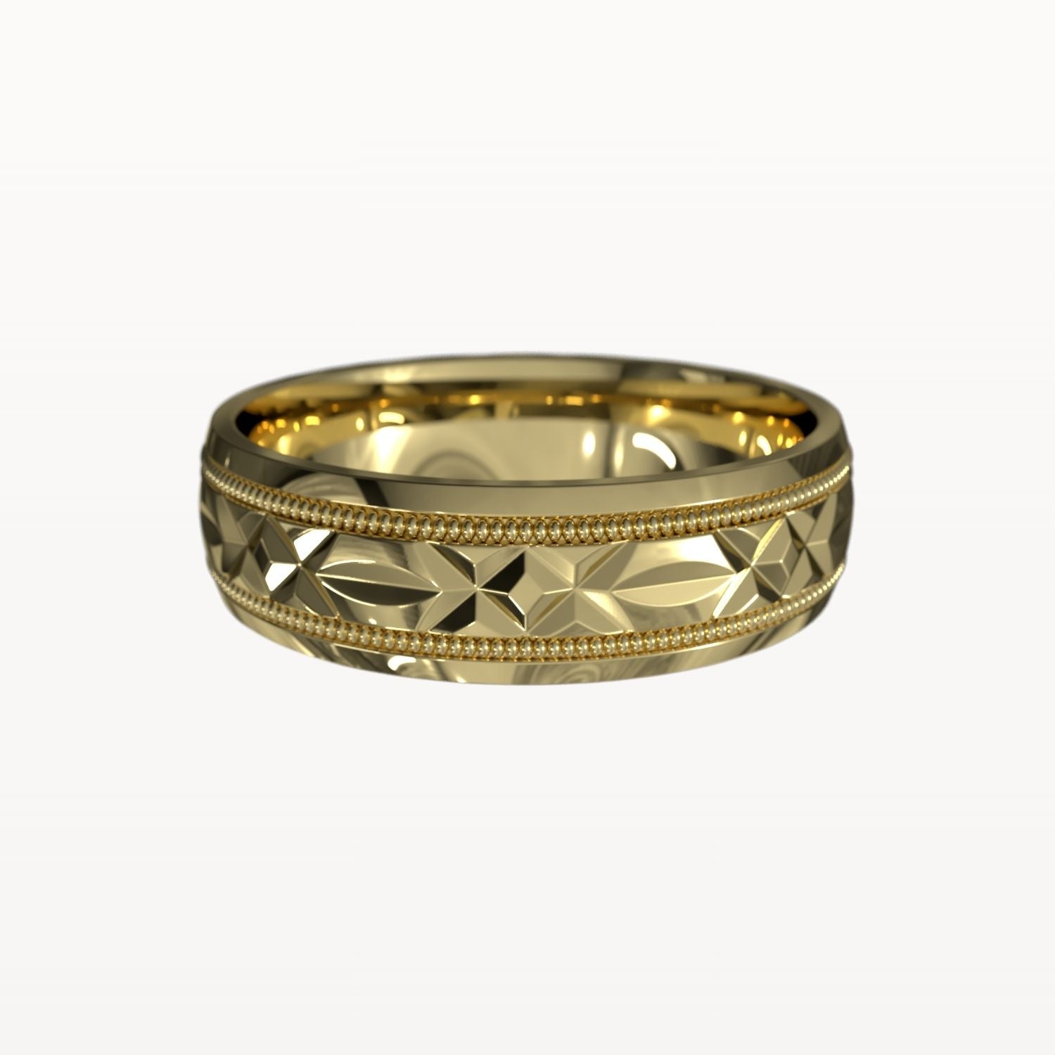 Dual Channel Milgrain Facet Band