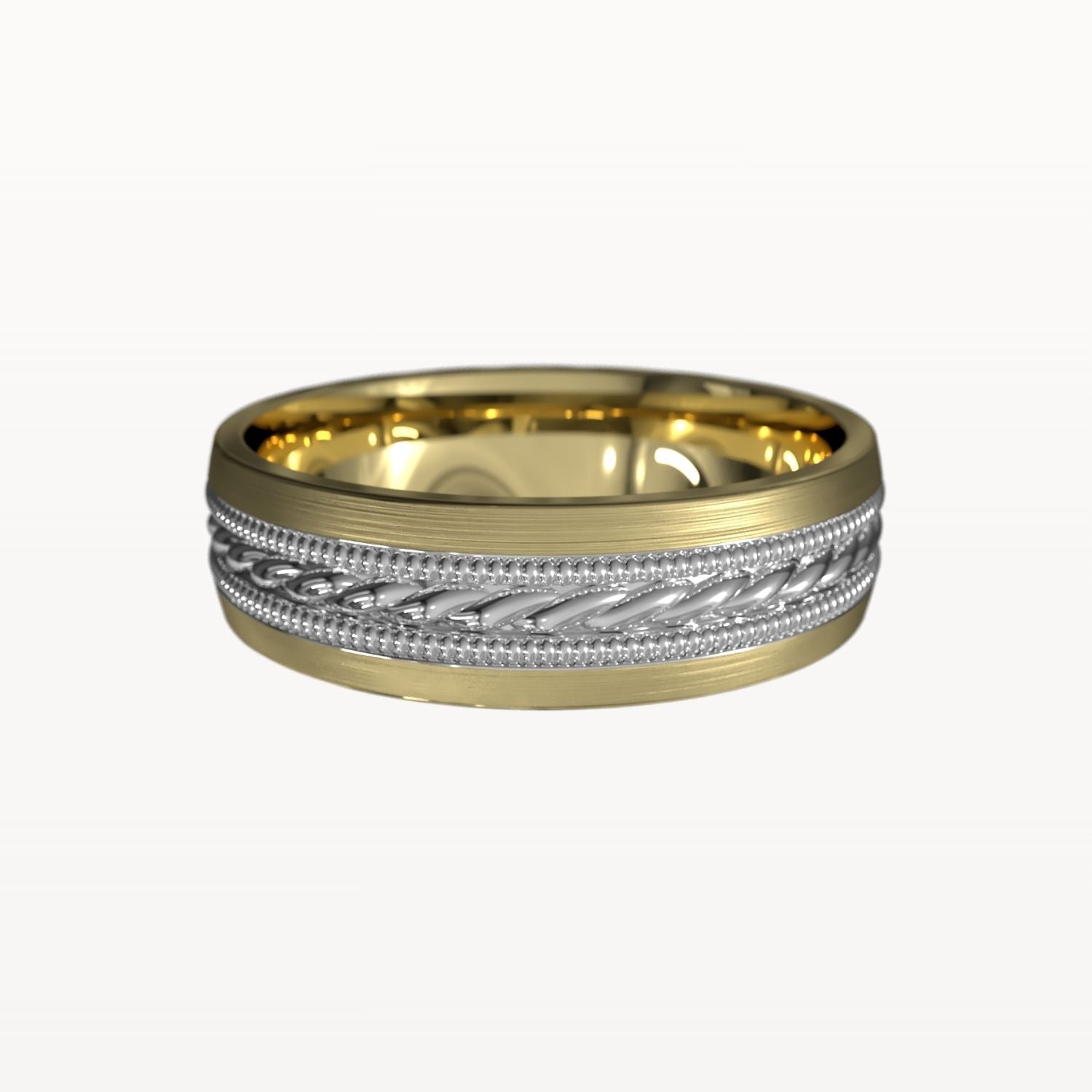 Dual Channel Milgrain Rope Patterned Band