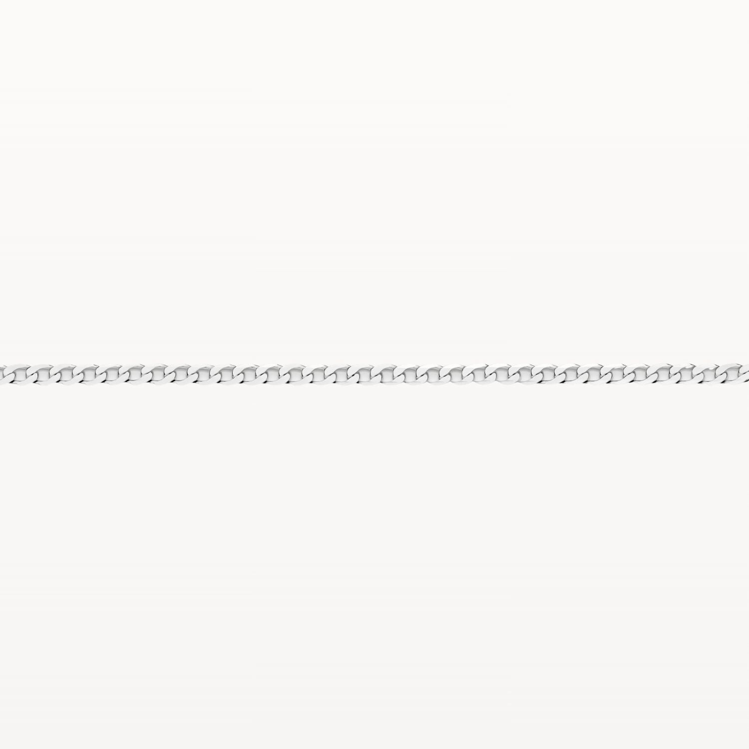 White Gold Diamond Cut Flat Curb