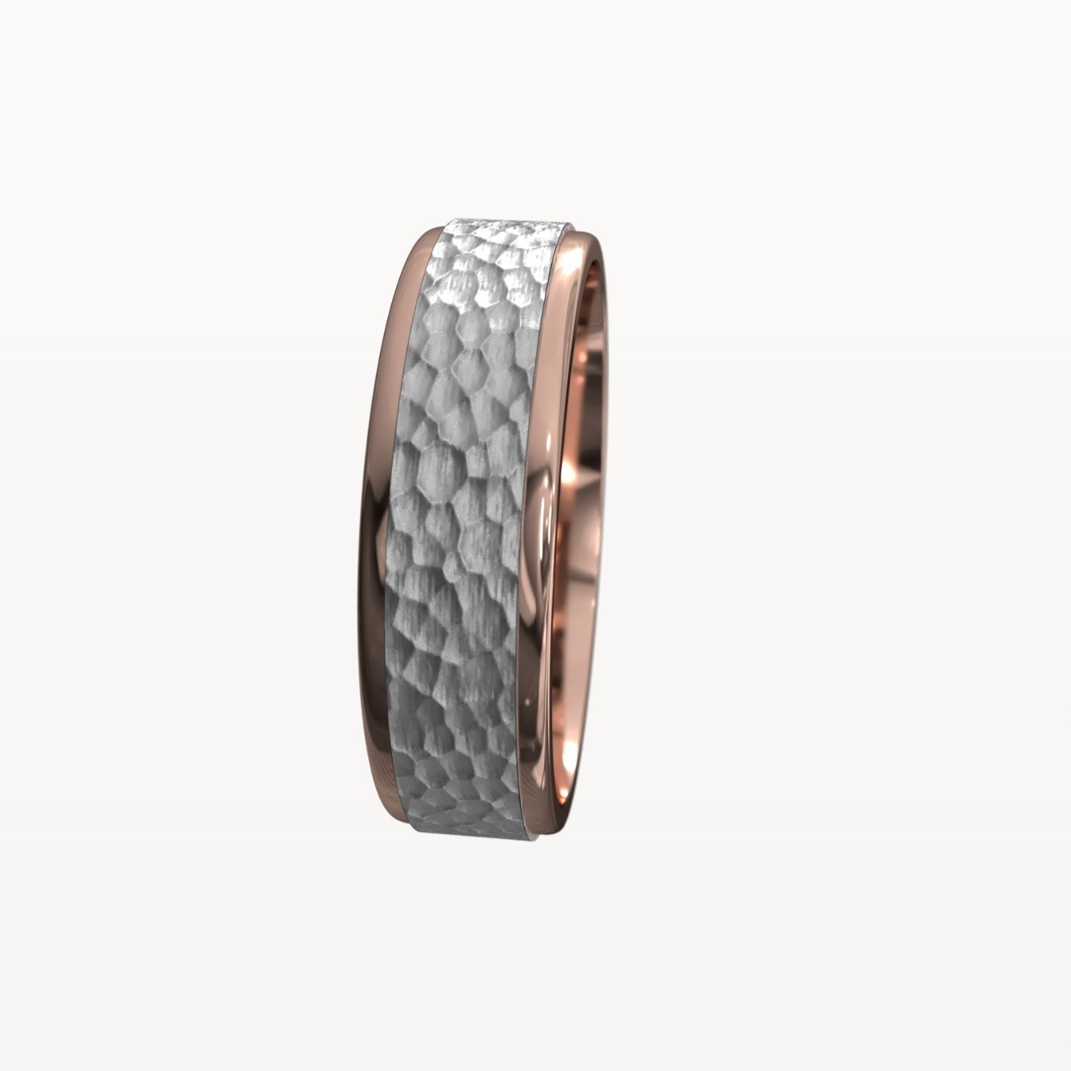 Matte Hammered Polished Edge Band