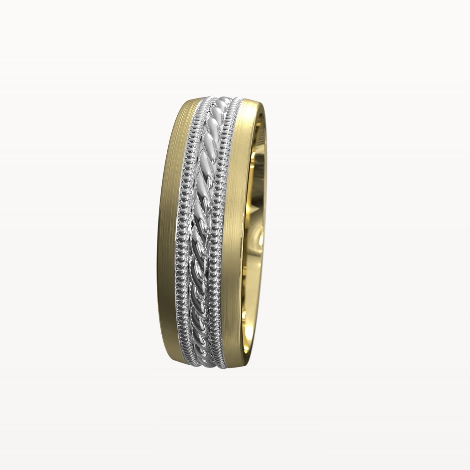 Dual Channel Milgrain Rope Patterned Band