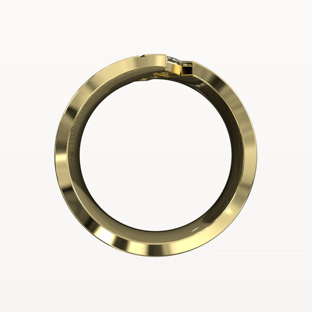 Diagonal Diamond Chanel Ring