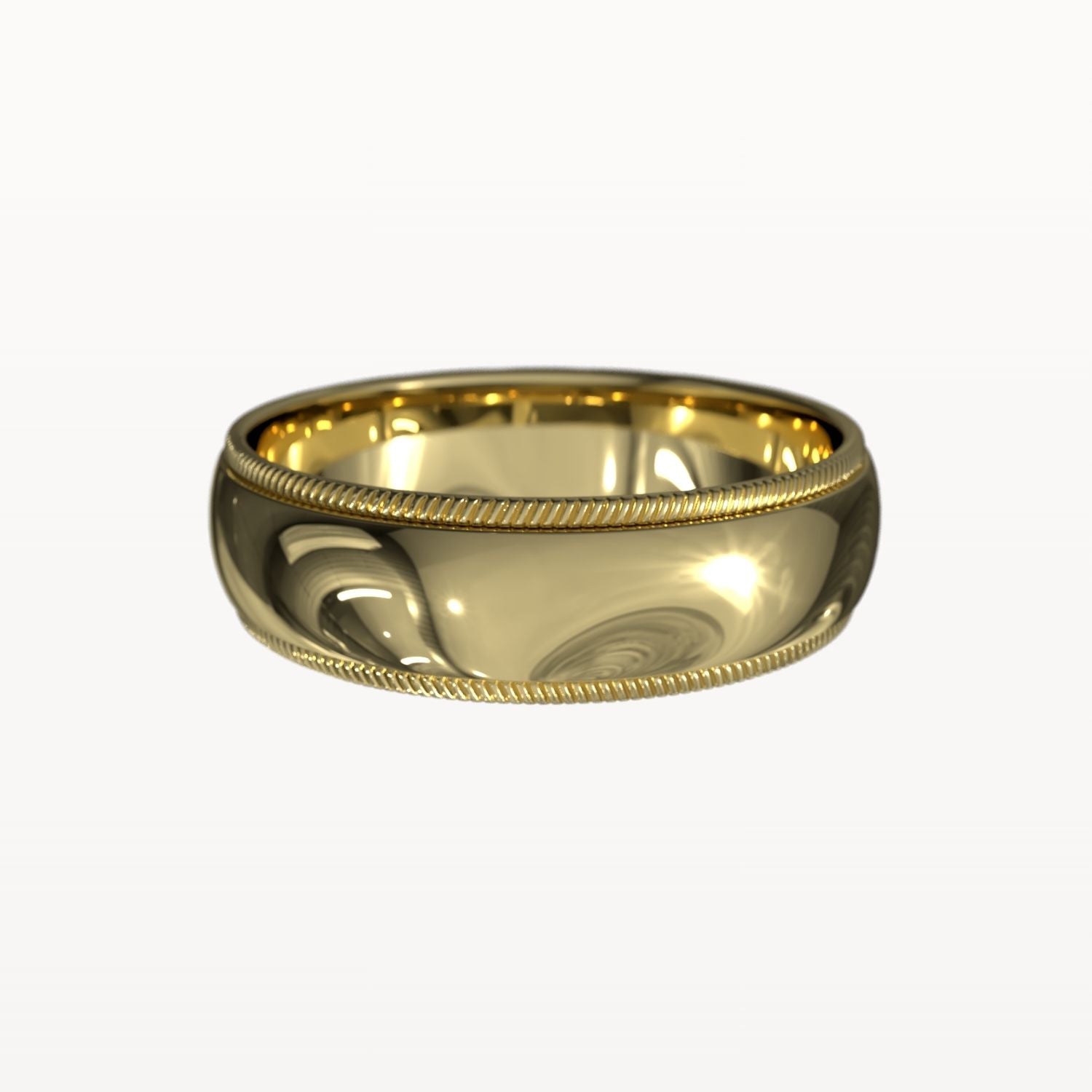 Polished Milgrain Edged Band