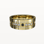 Polished Edge Contrast Diamond Band