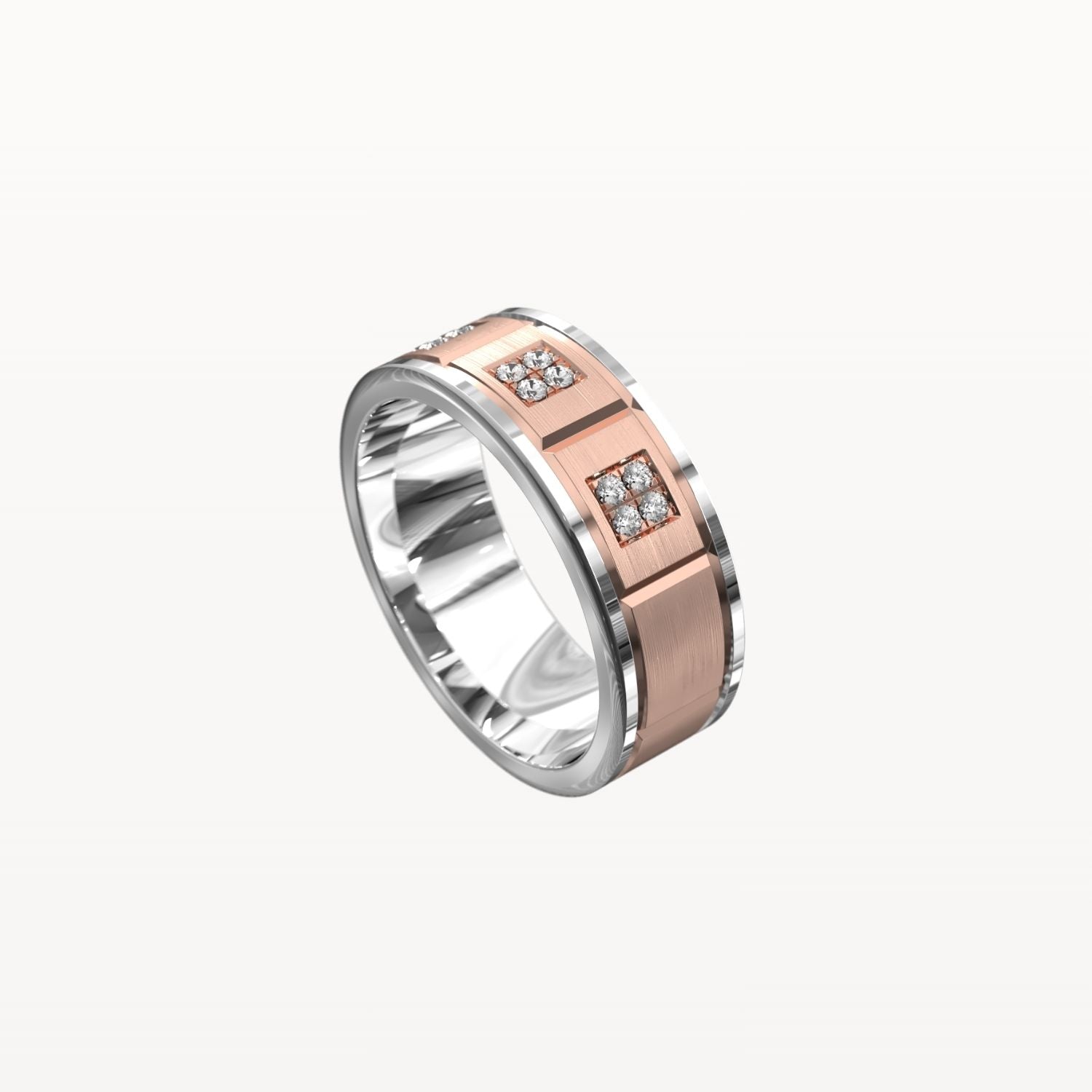 Geometric Square-Set Diamond Band